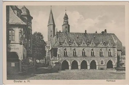 (72065) AK Goslar, Rathaus, Kaiserworth, vor 1945
