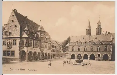 (5465) AK Goslar, Harz, Markt, Kaiserworth, Rathaus, vor 1945
