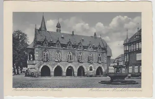(44017) AK Goslar, Rathaus u. Marktbrunnen, vor 1945