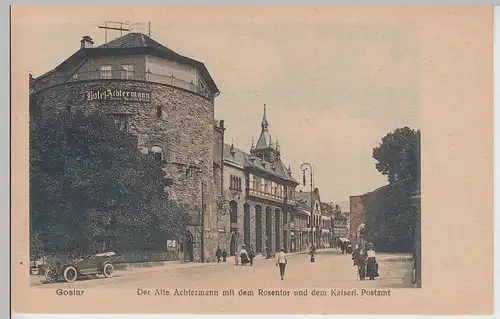 (112999) AK Goslar, Alter Achtermann, Rosentor u. Kaiserl. Postamt um 1910