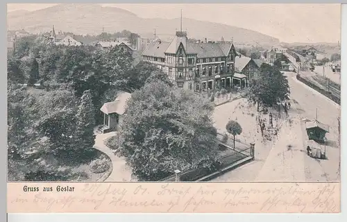 (108296) AK Gruß aus Goslar, Hotel Hannover, Bahnpost 1901