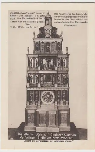 (106816) AK Goslar, Goslarer Kunstuhr v. Hermann Wecken, vor 1945