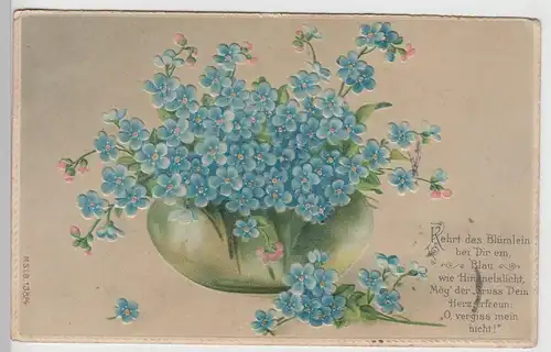 (108659) AK Blumen Vergissmeinnicht "Kehrt das Blümlein bei Dir ein", 1908