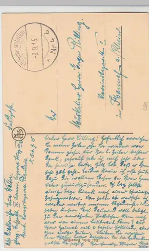 (50998) AK Gand (Gent), Achter Sickel, Feldpost 1915