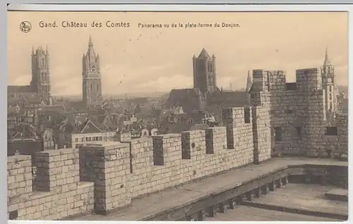 (22330) AK Gand, Gent, Blick vom Gravensteen, Feldpost 1916