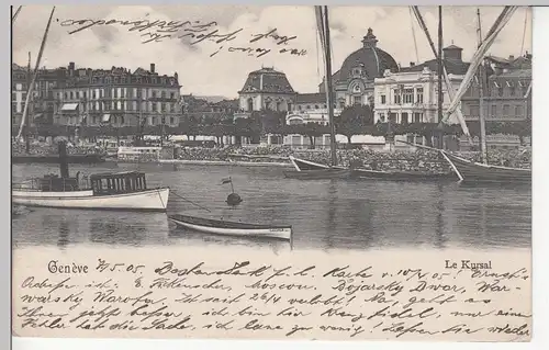 (109573) AK Genève, Genf, Kursal, Kurhaus, Segelboote 1905