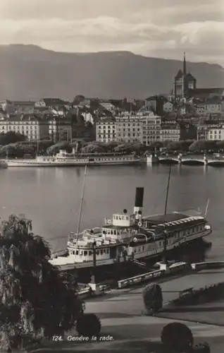 (109) Foto AK Genf, Genéve, La rade 1937