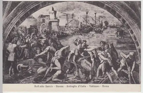(50624) AK Gemälde v. Raffaello Sanzio-Stanze: Battaglia d'Ostia