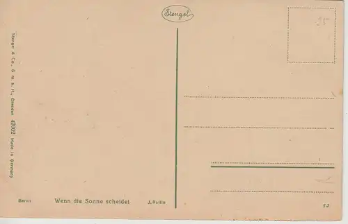 (108017) AK Gemälde, J. Rollin, Wenn die Sonne scheidet, vor 1945