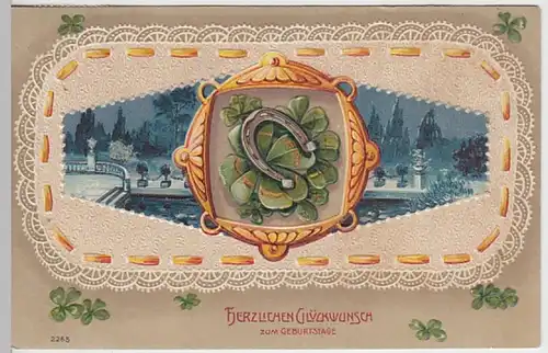 (29510) AK Glückwunsch zum Geburtstag, Prägekarte 1911