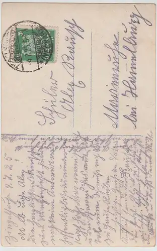 (114188) Foto AK Glückwunsch zum Geburtstage, Kind m. Brief u. Blumen 1925