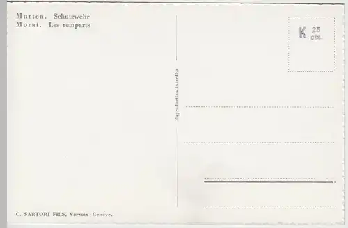 (53699) Foto AK Murten, Schloß Morat, Schutzwehr, nach 1945