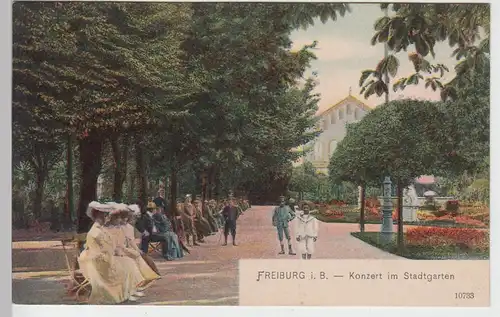 (92883) AK Freiburg i.B., Konzert im Stadtgarten, 1908