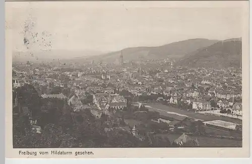 (72010) AK Freiburg im Breisgau, Panorama, Blick vom Hildaturm 1915