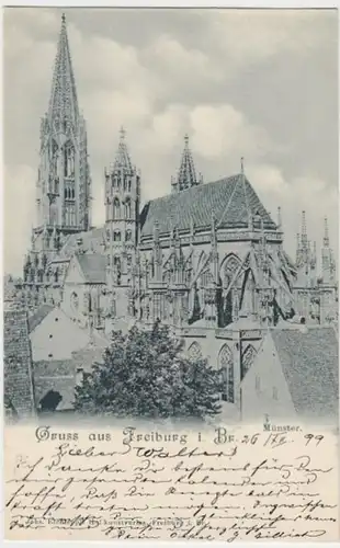 (6485) AK Gruß aus Freiburg im Breisgau, Münster 1899