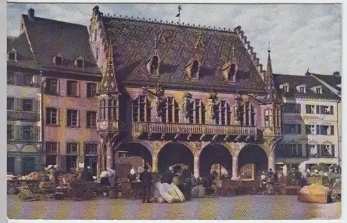 (6277) AK Freiburg im Breisgau, Kaufhaus, Markt, vor 1945