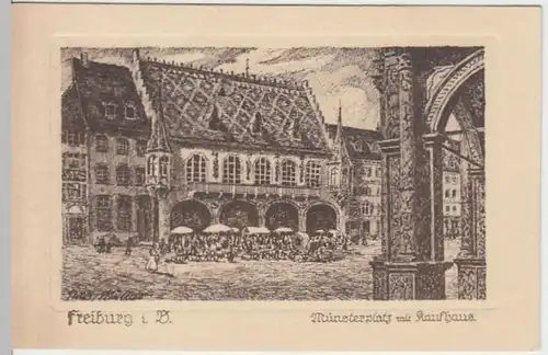 (5604) Künstler AK Rudi Müllers, Freiburg i. B., Kaufhaus, vor 1945