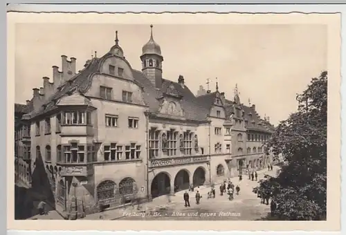 (25125) Foto AK Freiburg im Breisgau, Altes u. Neues Rathaus, vor 1945