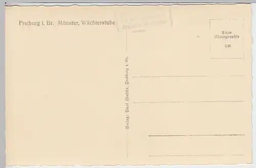 (20971) Foto AK Freiburg im Breisgau, Wächterstube, vor 1945