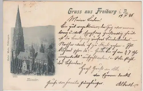 (108930) AK Gruß aus Freiburg im Breisgau, Münster 1898