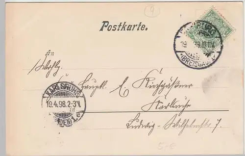 (108930) AK Gruß aus Freiburg im Breisgau, Münster 1898