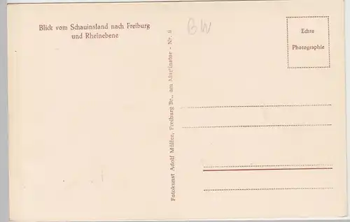 (108927) Foto AK Blick vom Schauinsland, Freiburg, Rheinebene, Seilbahn, vor 194