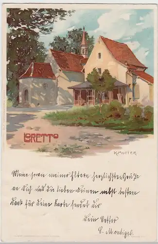 (105934) Künstler AK K. Mutter, Loretto Kapelle, Freiburg im Breisgau 1898