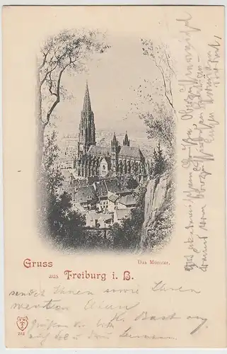(105904) AK Gruß aus Freiburg im Breisgau, Münster 1897