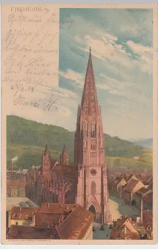 (105903) Künstler AK C. Jung, Freiburg im Breisgau, Münster 1904