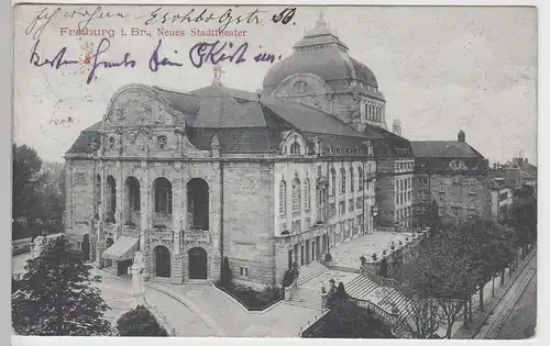 (101112) AK Freiburg im Breisgau, Neues Stadttheater 1911