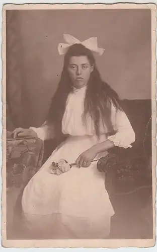 (52208) orig. Foto junge Frau, Mädchen, Kabinettfoto, vor 1945