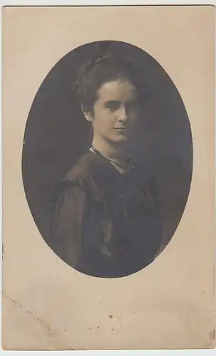 (39095) orig. Foto Portrait junge Frau Käthe, Fotograf Landshut, 1919