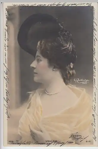 (22585) Foto AK Dame mit Hut und Perlenkette 1905