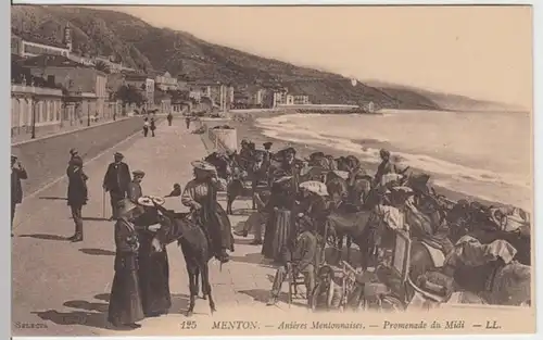 (8641) AK Menton, Promenade am Mittelmeer, vor 1945