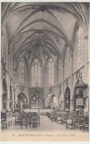 (50992) AK Montferrand, Eglise, La Nef, vor 1945