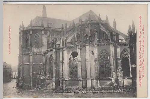 (28712) AK Armentières, zerstörte Kirche 1914-18
