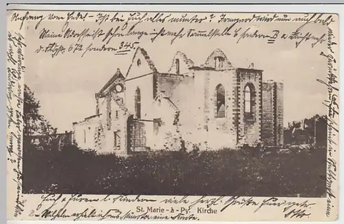 (27783) AK Sainte-Marie-a-Py, zerstörte Kirche, Feldpost 1917