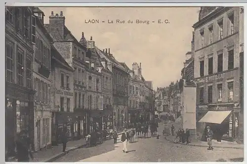 (21683) AK Laon, Rue du Bourg, vor 1945