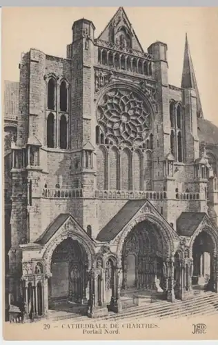 (2080) AK Chartres, Kathedrale, Nordportal, vor 1945