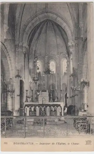 (2077) AK Romorantin, Kirche, Inneres, vor 1945