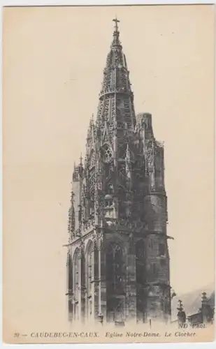 (2070) AK Caudebec-en-Caux, Kirche Notre-Dame, Turm, vor 1945