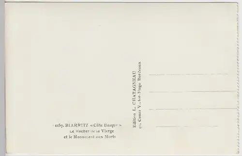 (19818) Foto AK Biarritz, Rocher de la Vierge, Monument aux Morts, v. 1945