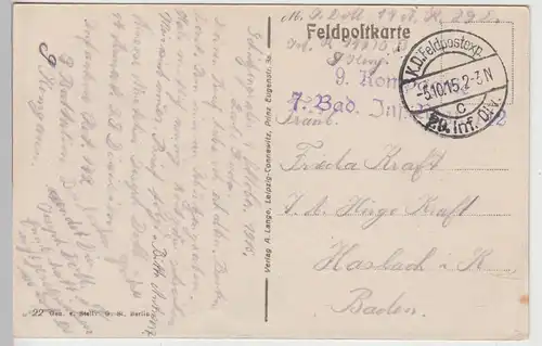 (110104) AK St. Masmes, Feldpostkarte 1915