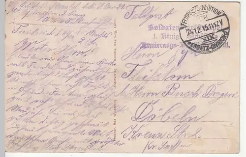 (109607) AK Gruß aus Autrepierre, Feldpost 1915