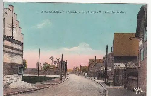 (109584) AK Montescourt Lizerolles, Rue Charles Sébline, vor 1945