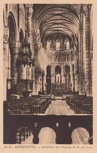 (108235) AK Cherbourg, Intérieur de l'Eglise Notre-Dame du Voeu, vor 1945