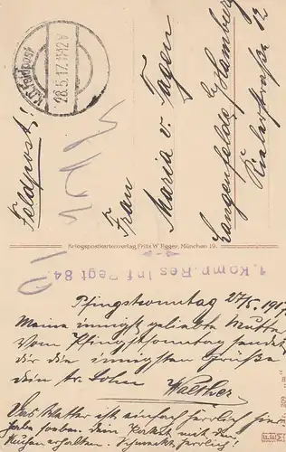 (108233) AK Douai, Denkmal Jehan de Boulongne, Feldpost 1917