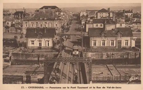 (108043) AK Cherbourg, Panorama sur le Pont Tournant, vor 1945