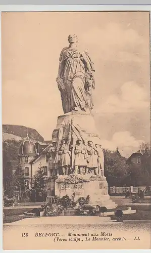 (107131) AK Belfort, Monument aux Morts, Kriegerdenkmal, nach 1918