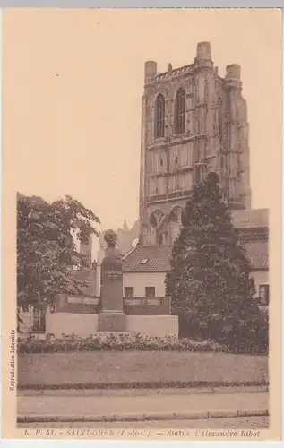 (106802) AK Saint-Omer, Statue d'Alexandre Ribot, 1941